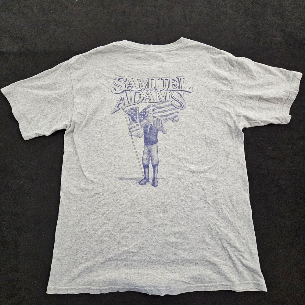 Samuel‎ Adams USA (Blank Front) Gray Short Sleeve Cotton Blend T-Shirt Men's L